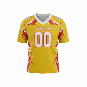 Ensemble d'uniformes de football américain personnalisés en gros, imprimés par sublimation, séchage rapide, respirant, en polyester, vêtements de sport d'équipe, vêtements d'entraînement - Product Image 4