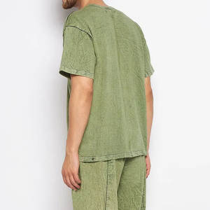 Créez votre propre logo imprimé sur des t-shirts pour hommes en coton 100% effet délavé, coupe ample, style décontracté, dernier design de t-shirt effet délavé pour hommes - Product Image 3