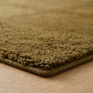 Alfombra de Lana Afelpada Teñida a Mano en Verde Oliva - Product Image 3