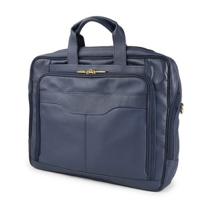 Maletín de Cuero Azul Marino de Lujo al por Mayor, Maletín Ejecutivo Hecho a Mano, Impermeable, para Viajes de Negocios, Bolso para Computadora - Product Image 1