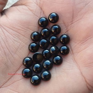 Onyx noir naturel, cabochon rond, pierre précieuse de 3 mm, pierre d'onyx en vrac, prix de gros, lot en vrac pour la fabrication de bijoux - Product Image 1