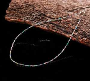 Multi Herkimer Diamond Raw Beaded <b>Necklace</b> April Birthstone Crystal Jewelry Handmade Herkimer Quartz <b>Statement</b> <b>Necklace</b> Jewelry - Product Image 5
