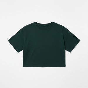 Women <b>Crop</b> <b>Top</b> T-Shirt Short Sleeve Boxy Cotton Oversized Streetwear Casual T Shirt Women Summer Wholesale OEM Custom - Product Image 1