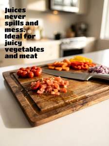 Tabla de Cortar de Madera de Acacia Premium para Cocina, Tabla de Cortar Resistente y Sólida con Ranura para Jugos, para Verduras y Alimentos Cotidianos - Product Image 5