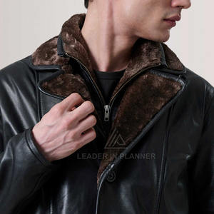 Manteau en cuir pour homme sur mesure, en peau de mouton douce, manteau d'hiver, vente directe d'usine, manteau long en cuir - Product Image 5