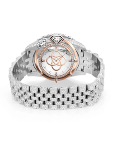 Reloj de Lujo para Hombre con Esfera Roja y Diamantes Moissanite, Completamente Cubierto de Diamantes, en Oro Rosa, Plata y Acero Inoxidable, Estilo Hip Hop - Product Image 2