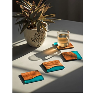 Alfombrilla/almohadilla de resina de madera ¡Los últimos posavasos de madera de nogal llegan pronto! Inicio Mesa Fiesta Uso Hecho Pizarra - Product Image 3