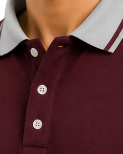 Camiseta Polo Personalizada para Hombre en Beige y Negro, Ropa Deportiva Informal, Transpirable, de Manga Corta, Mezcla de Algodón, para Golf - Product Image 3
