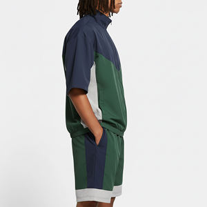 Nouvel ensemble streetwear 2026 : Survêtement tendance en nylon coupe-vent avec blocs de couleur et logo brodé personnalisé - Product Image 5