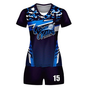 Unisex Adult High Quality Custom Design Volleyball Training Wear Sets Uniforms 100% Polyester Digital Print Volleyball Uniforms - Product Image 2