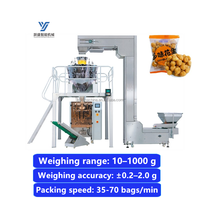 Multihead weegschaal automatische verpakkingsmachine voor gedroogd fruit, chocolade, snoep, noten, korrels, met stikstofvulling en verzegeling