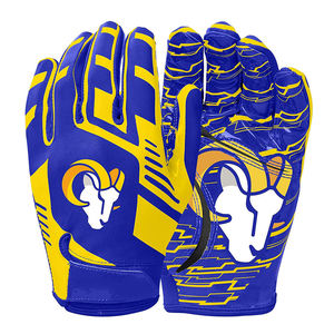 Gants de football américain en cuir latex de haute qualité, écran tactile, antidérapants, durables, imperméables, personnalisables (couleur, logo), avec poignées. - Product Image 1