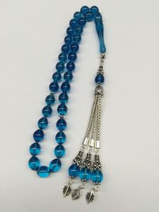 Chapelet musulman de luxe en résine aqua, fait main et écologique, pour les fournitures de fête - Product Image 2