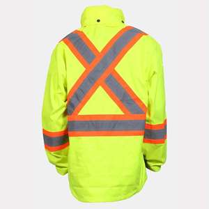 Customized Safety Raincoat with Reflective Stripe Rain Jacket <b>Waterproof</b> <b>Work</b> Wear Windproof Durable Hi Vis Rain Jacket - Product Image 6