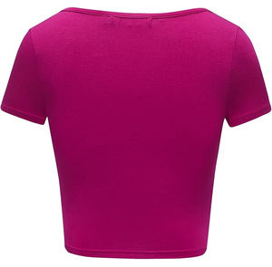T-shirts unis à col en V pour femmes, grande taille, haute qualité, prix FOB de gros, personnalisables avec logo, vente en gros - Product Image 6