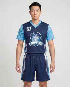 Maillot de lacrosse vert à col en V de qualité supérieure, personnalisé par sublimation, en polyester, avec numéro d'équipe - Product Image 5