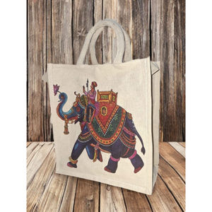 Printed Cotton Canvas <b>Bag</b>-Durable Lightweight Eco-Friendly Foldable Single Tier for Bedroom Wardrobe Outdoor Use & Food <b>Storage</b> - Product Image 3