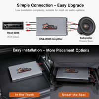 Amplificateur de voiture 200W RMS classe AB, stable à 2 ohms, amplificateur monobloc, amplificateur de subwoofer mono haute puissance 350W