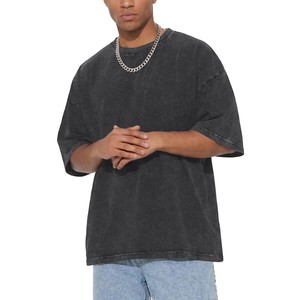 Camiseta Larga de Manga Corta con Cuello Redondo para Hombre, Estilo Urbano, Lavado Ácido, 100% Algodón, de Secado Rápido, Colección 2026 Harry Johnson Production - Product Image 4