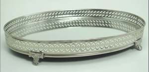 Plateau de service en métal doré de luxe avec poignées, plateau décoratif pour table basse, pour la maison et l'hôtel - Product Image 2