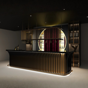 Juego de Bar Comercial de Lujo Zenith 2026, Muebles de Barra Modernos con Iluminación LED y Marco de Madera para Sala de Estar, Apartamento, Villa - Product Image 4