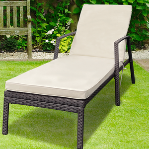Sedia a Sdraio da Esterno in Rattan Intrecciato, Comoda Chaise Longue Stile Panca - Product Image 3