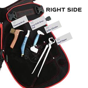 Kit de Recorte y Herraje de Pezuñas con Cuchillo de Recorte, Martillo, Alicates para Pezuñas, Herramienta de Fijación, Pulidor, Delantal de Seguridad de Cuero y Cepillo de Alambre - Product Image 5