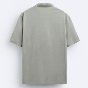 Wholesale Rate Trendy Men's Regular Fit Solid Color Pique Polo Shirt Short Sleeve V-Neck Casual Wear Turn <b>Down</b> Collar Polo Shirt - Product Image 4