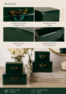Luxury Olive Green Color Mirror <b>Glass</b> Decorative Storage Box Key <b>Knob</b> Premium Jewelry Vanity Organizer Boxes Home Decor Lacquer - Product Image 6