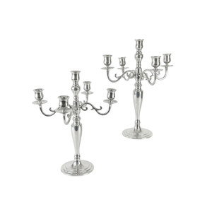 Ensemble de 2 chandeliers vintage élégants à 5 bras en aluminium pour centre de table de mariage, porte-bougie décoratif pour la maison, cadeau élégant - Product Image 1