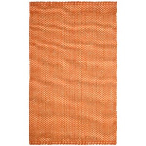 Alfombra de Yute de Color Naranja Sólido, Rectangular, Tejido Plano, Pelo Fino, para Sala de Estar - Product Image 1