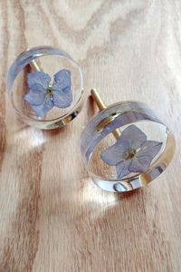 Poignées de porte décoratives en bois et résine faites à la main par des designers, poignées de tiroir pour meubles - Product Image 2