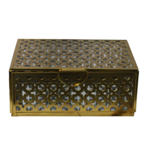 Contenedor de Almacenamiento Metálico de Moda con Diseño en Relieve y Acabado Dorado, Accesorios de Cocina, Recipiente para Frutos Secos y Galletas - Product Image 6
