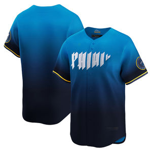 Camisetas de béisbol personalizadas, camiseta azul degradada totalmente sublimada, nombre personalizado, número cosido, malla, talla grande - Product Image 2
