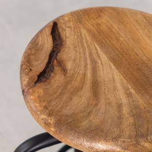 Taburete alto ajustable Vandana Flux Arista en acero negro y madera Ery - Product Image 5