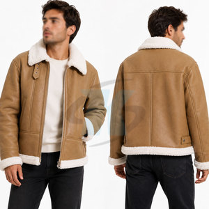 Veste en cuir véritable et fourrure de mouton de qualité supérieure pour l'hiver, douce, chaude, confortable, durable, tendance pour homme, pour un usage quotidien décontracté - Product Image 5