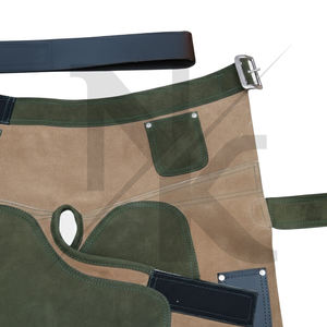 Tablier de fermeur en cuir véritable de qualité supérieure, ergonomique, avec fermeture à boucle et genouillères renforcées - Product Image 5