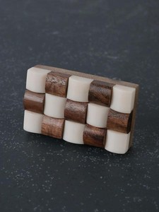 Resin and Wooden Square Cabinet Knob Checkerboard Design <b>Rustic</b> Furniture Handle Kitchen Drawer Pull Durable Drawer Knobs - Product Image 4