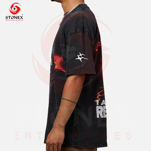 Nouveau T-shirt Homme Oversize Tendance Printemps-Été, Luxe, Mode, Uni, Manches Courtes, Imprimé, Décontracté, 100% Coton - Product Image 5