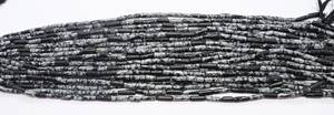 Perles en obsidienne noire naturelle AAA, forme de tuyau lisse, 5x14MM, perles carrées en pierre précieuse, 13 pouces, perles en obsidienne noire pour bijoux - Product Image 6