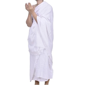 Vente en gros de vêtements d'ihram modestes de haute qualité OEM 100% coton, ensemble 2 pièces pour le Hajj et la Omra, ihram pour hommes, pour le Hajj et la Omra, respirant - Product Image 5