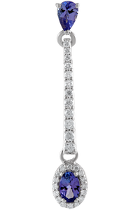 Diamond and Tanzanite Earring in 92.5 Sterling Silver KLST-30761 - Product Image 3