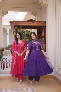 Latest Stunning Outfit for Party and Festive Function in <b>Beads</b> <b>Thread</b> Embroidery Work Salwar Kameez for Women Comfortable Fit - Product Image 3