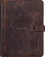 Porte-documents exécutif personnalisé en cuir véritable, élégant et vintage, format A4, pour conférences d'affaires, durable
