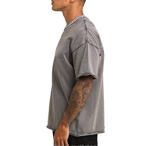 Camisetas Lisas Desgastadas de Moda, 100% Algodón, Ligeras, Estilo Urbano, con Impresión de Logotipo Personalizado - Product Image 2