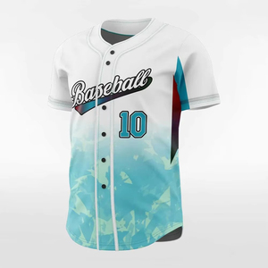 Maillot de baseball personnalisé imprimé numériquement, léger, en maille, pour équipe sportive, manches courtes, coupe classique, unisexe, col en V - Product Image 2