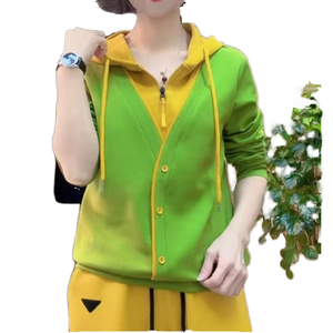 เสื้อฮู้ดซิปทรงหลวมแบบดรอปโชลเดอร์ ผ้าแคนวาสเนื้อผ้าทึบ ไม่เป็นขุย ชุดกีฬา 100% ผ้าฝ้าย ระบายอากาศได้ดี - Product Image 3