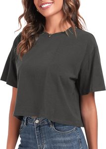 Camiseta Corta Personalizada para Mujer, 100% Algodón, Corte Ajustado, Estilo Baby Tee, Cuello Redondo, Informal, Verano, con Logotipo Personalizado - Product Image 2