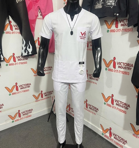 Uniformes Médicos Unisex de Manga Corta, Diseño Deportivo, Tallas Grandes, Color Blanco, para Hospital, Enfermería, OEM - Product Image 4