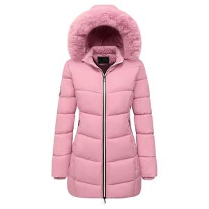 Winter Women <b>Pink</b> <b>Waterproof</b> Eco-Friendly Puffer <b>Jackets</b> Girls OEM Wholesale Ladies Baggy Thick Warm Cropped Lightweight Cotton - Product Image 1